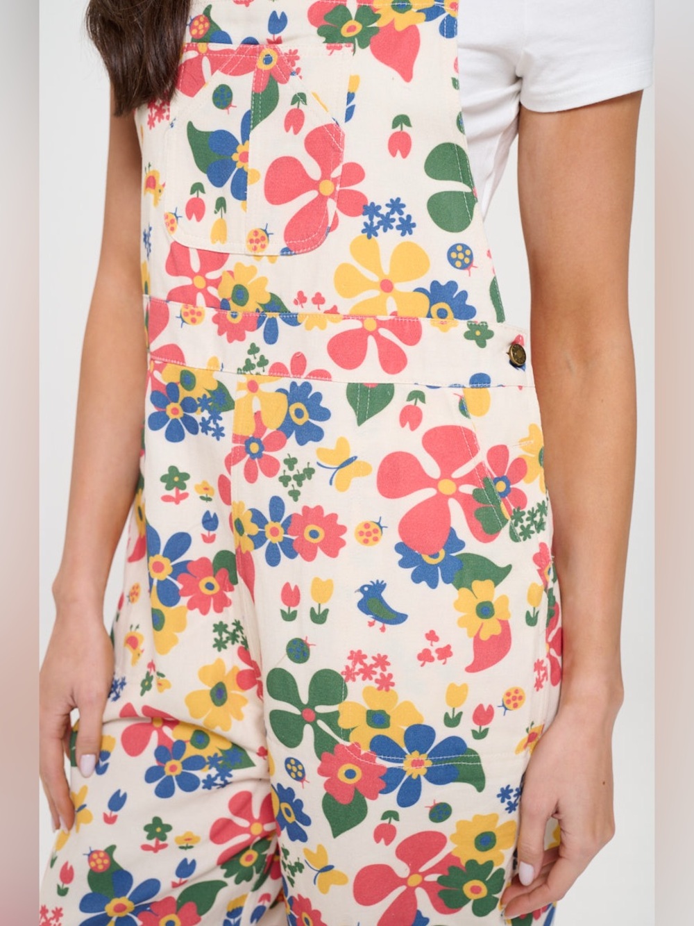 NWT sm wardrobe spring floral printed cotton overalls - Picture 3 of 11